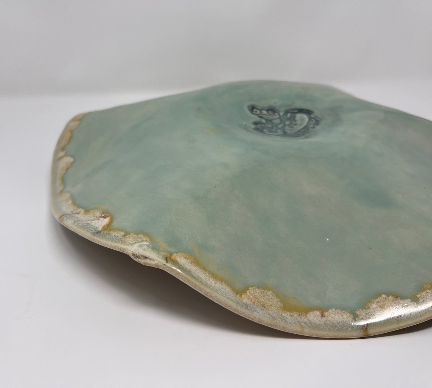 Large Wavy Bowl | Handmade Pottery & Ceramics | Riverstone Bloom - Cream & Mineral Accents
