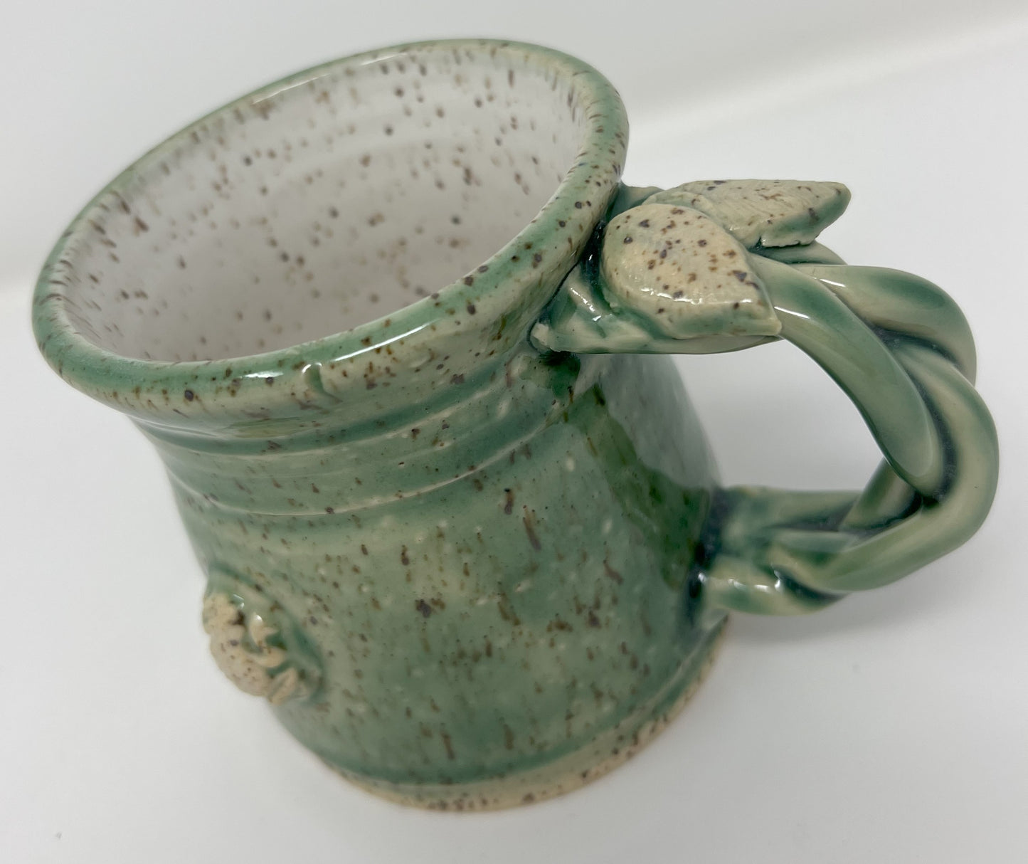 Coffee Mug | Handmade Pottery & Ceramics | Speckled Frog Mug with Vine Handle