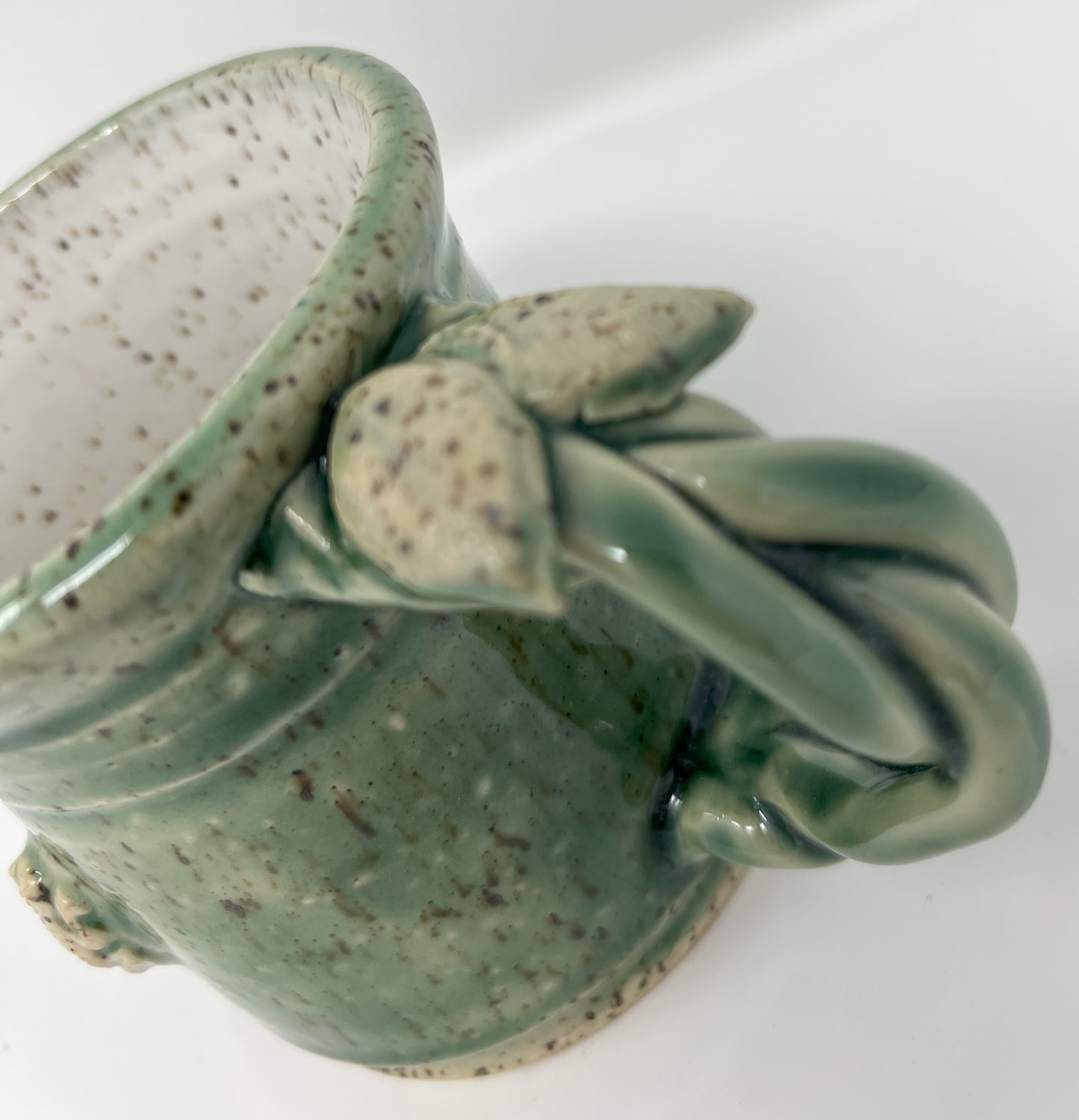 Coffee Mug | Handmade Pottery & Ceramics | Speckled Frog Mug with Vine Handle