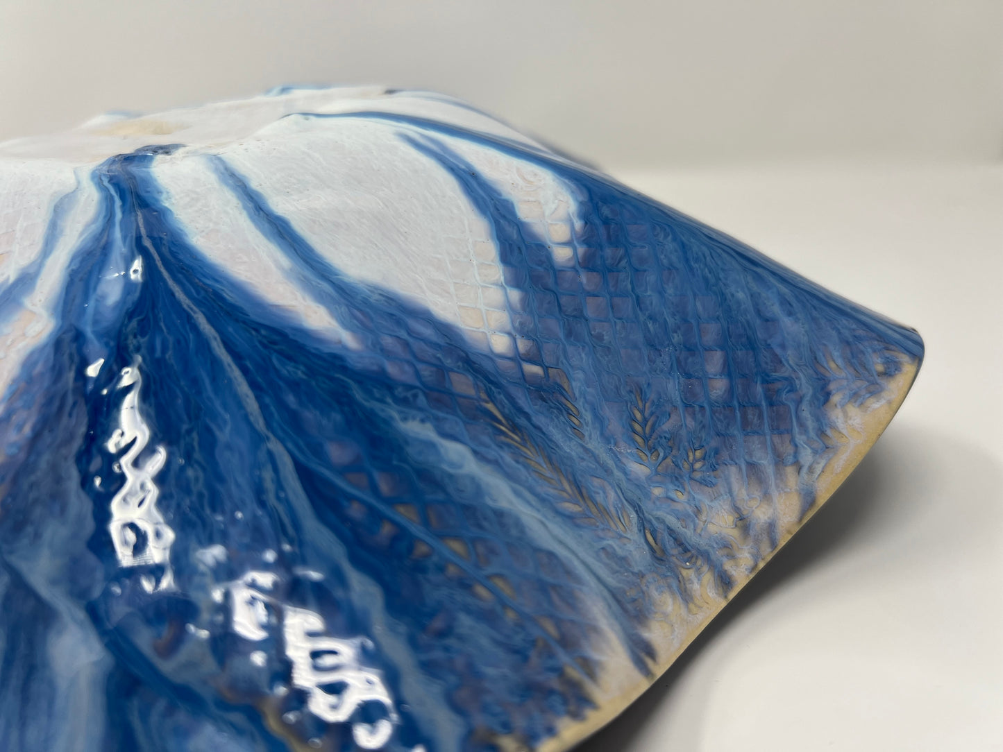 Large Wavy Bowl | Handmade Pottery & Ceramics | Glacial Surge (Artist Second)