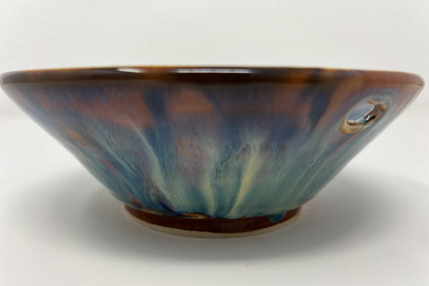 Ramen Bowl | Handmade Pottery & Ceramics | Aurora Ember Collection – Swirled Blue & Copper Glaze