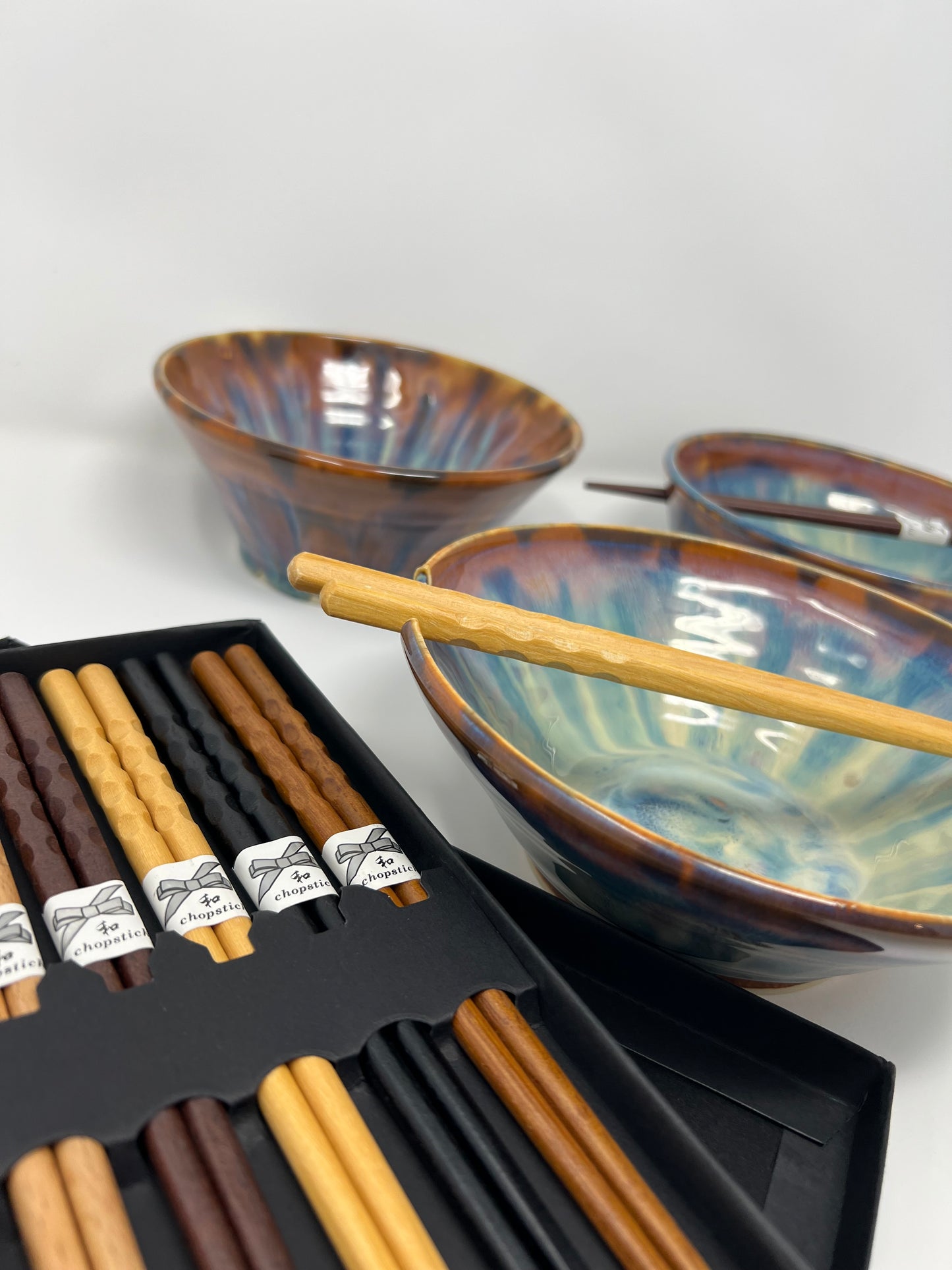 Small Bowl | Handmade Pottery & Ceramics | Aurora Ember Collection – Swirled Blue & Copper Interior