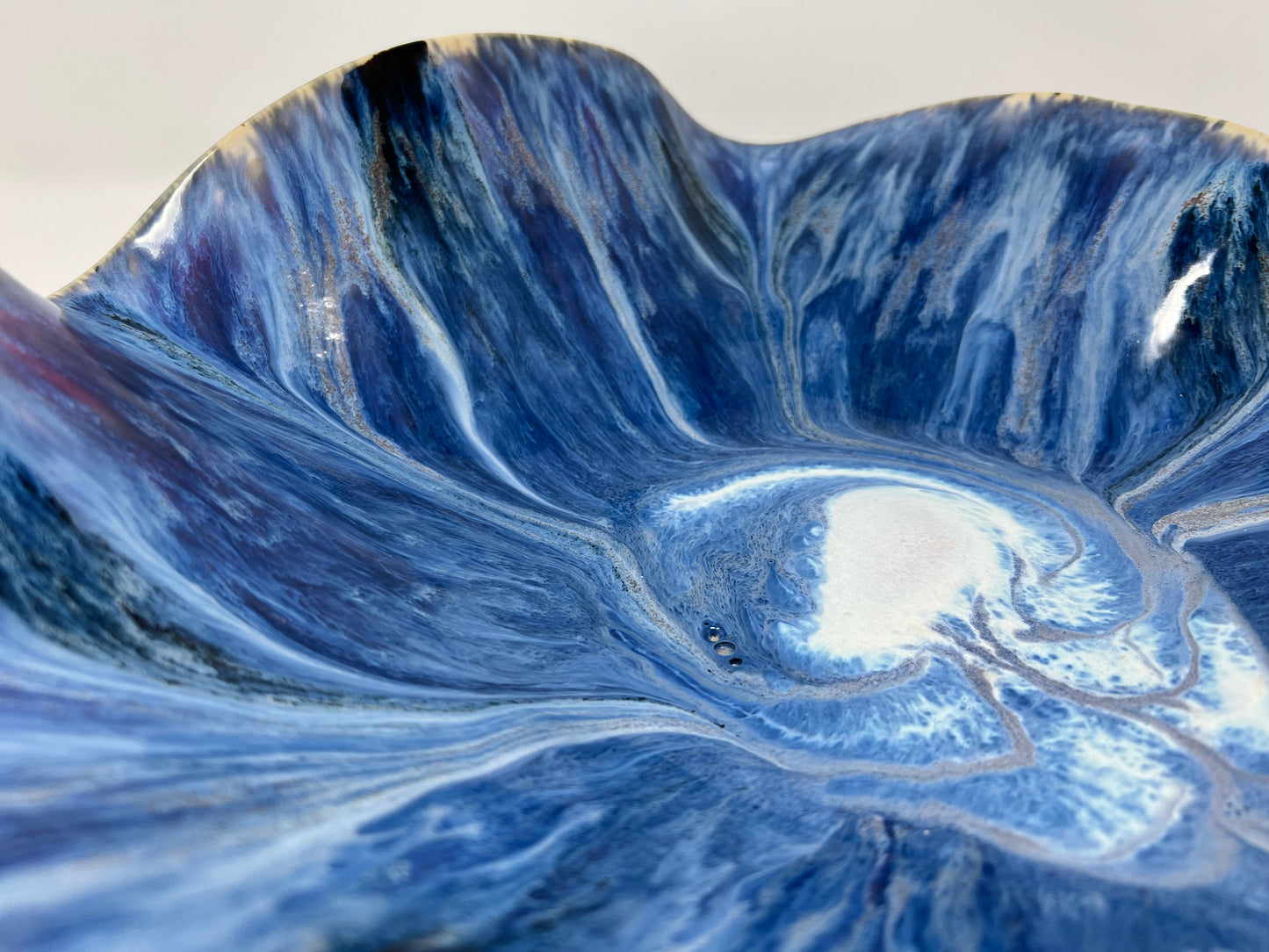 Large Wavy Bowl | Handmade Pottery & Ceramics | Glacial Surge (Artist Second)