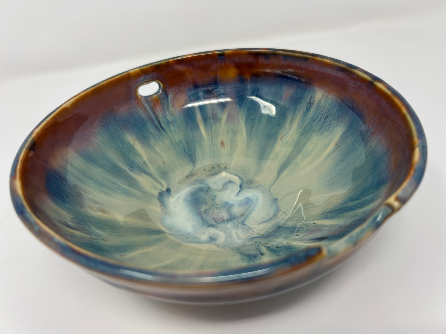 Ramen Bowl | Handmade Pottery & Ceramics | Aurora Ember Collection – Swirled Blue & Copper Glaze