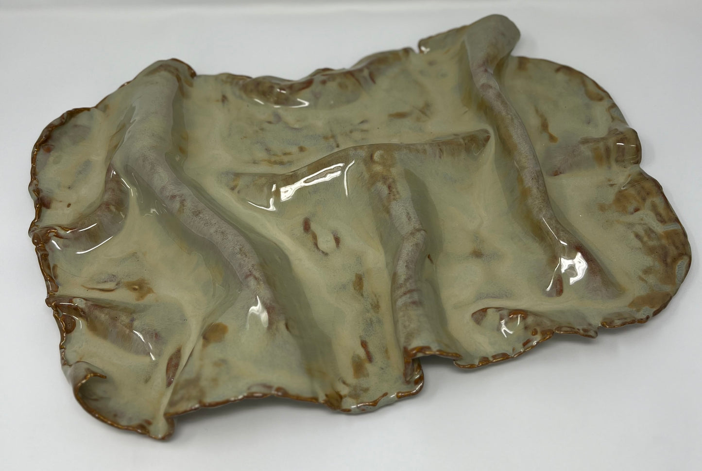 Decorative Ceramic Art Piece | Handcrafted Pottery | “The Essence of Fabric” Functional Display