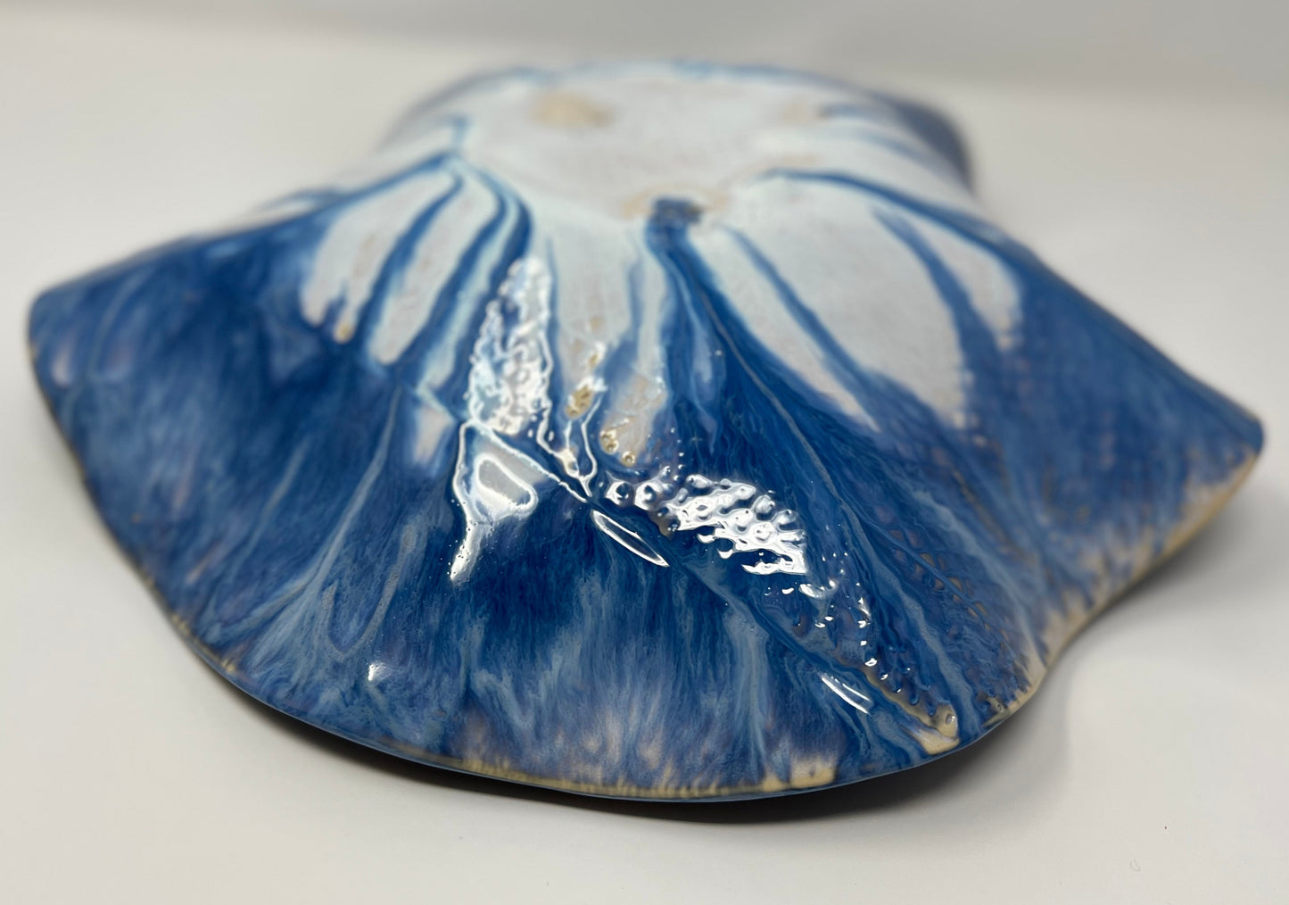 Large Wavy Bowl | Handmade Pottery & Ceramics | Glacial Surge (Artist Second)