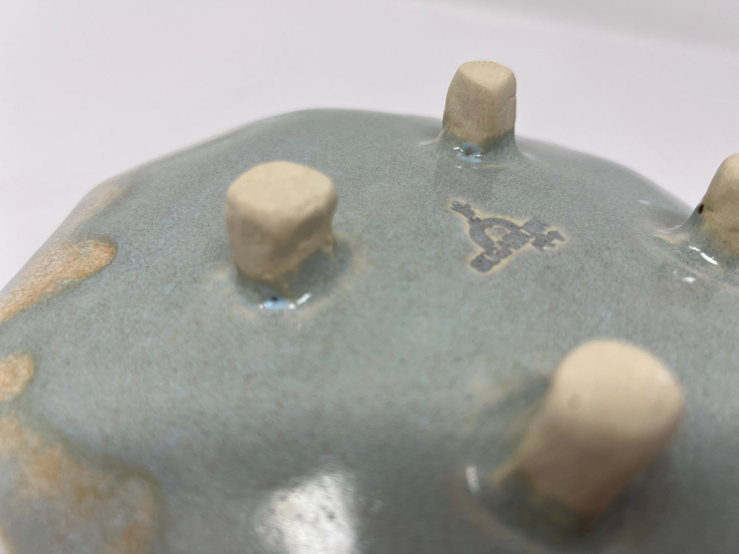 Footed Decorative Display Dish | Handmade Pottery & Ceramics | Frosted Indigo Drift