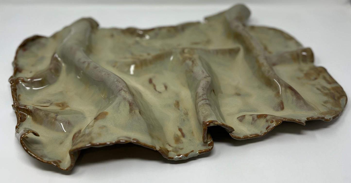 Decorative Ceramic Art Piece | Handcrafted Pottery | “The Essence of Fabric” Functional Display