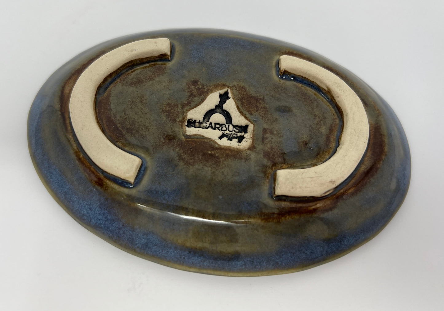Oval Trinket & Soap Dish | Handmade Pottery & Ceramics | Blue Ember Collection – Elongated Floral Design