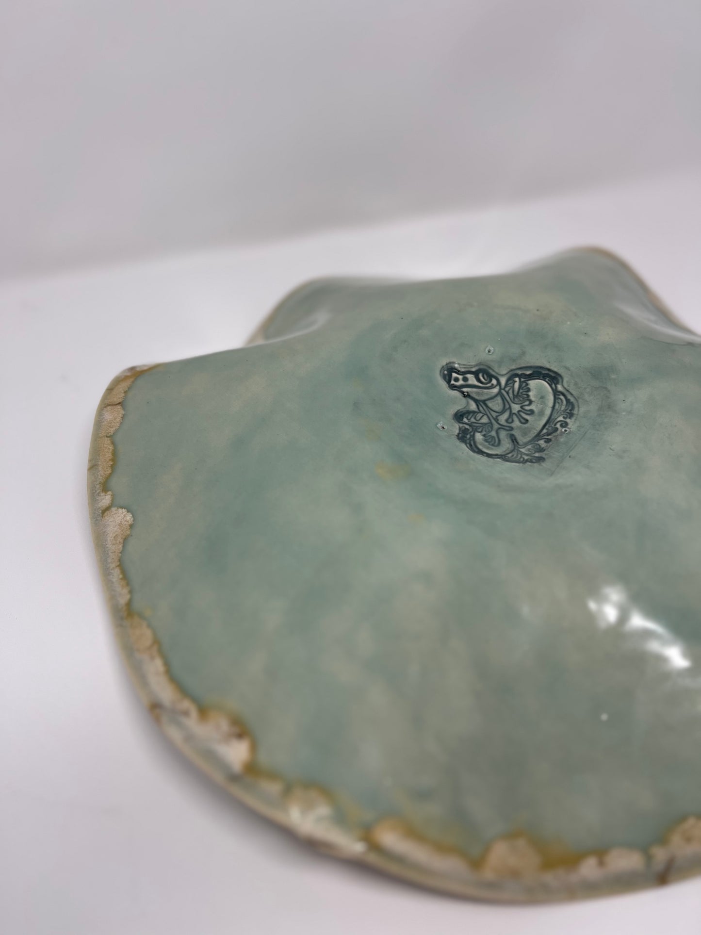 Large Wavy Bowl | Handmade Pottery & Ceramics | Riverstone Bloom - Cream & Mineral Accents