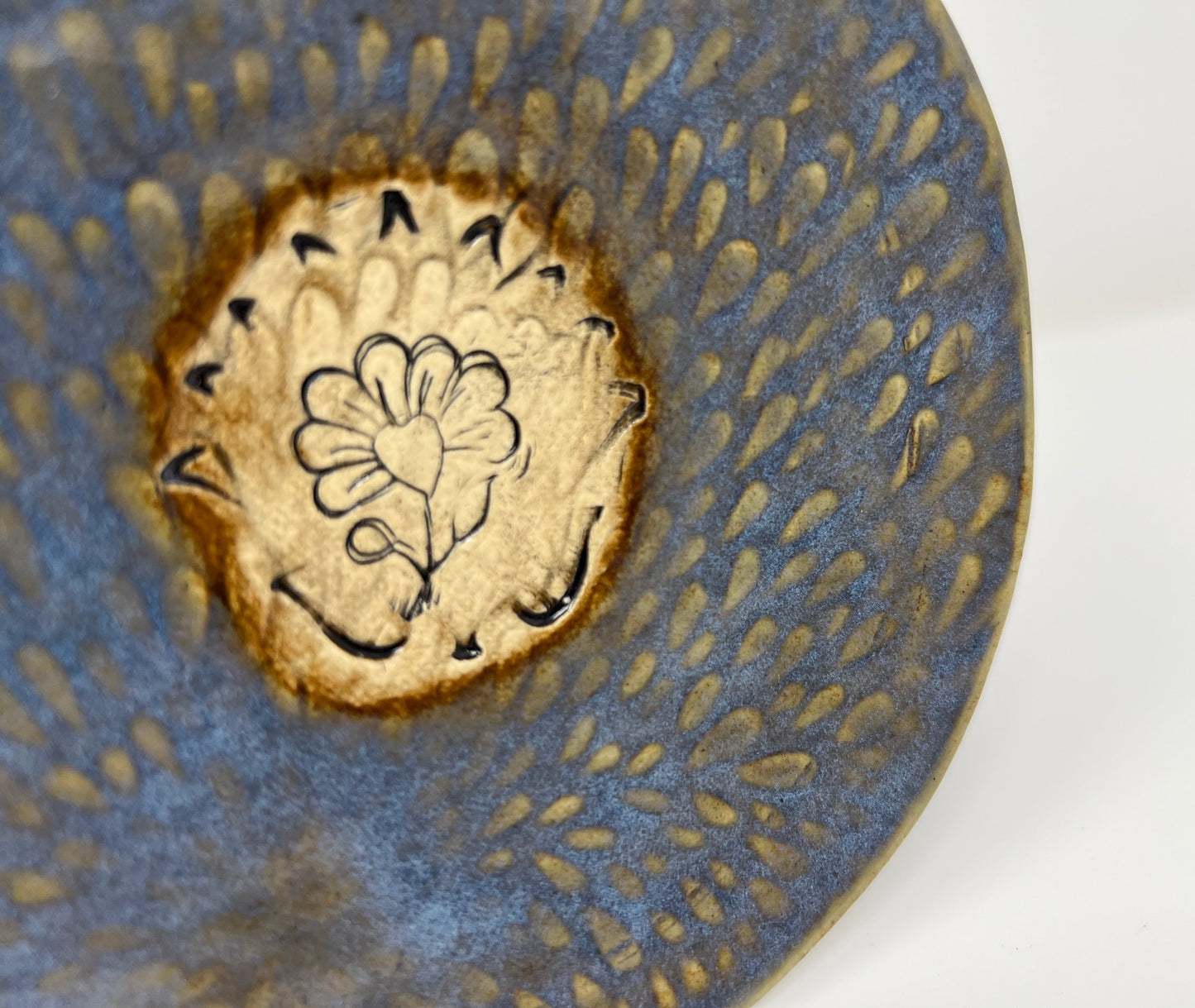 Round Trinket Dish | Handmade Pottery & Ceramics | Blue Ember Collection – Floral Medallion Center