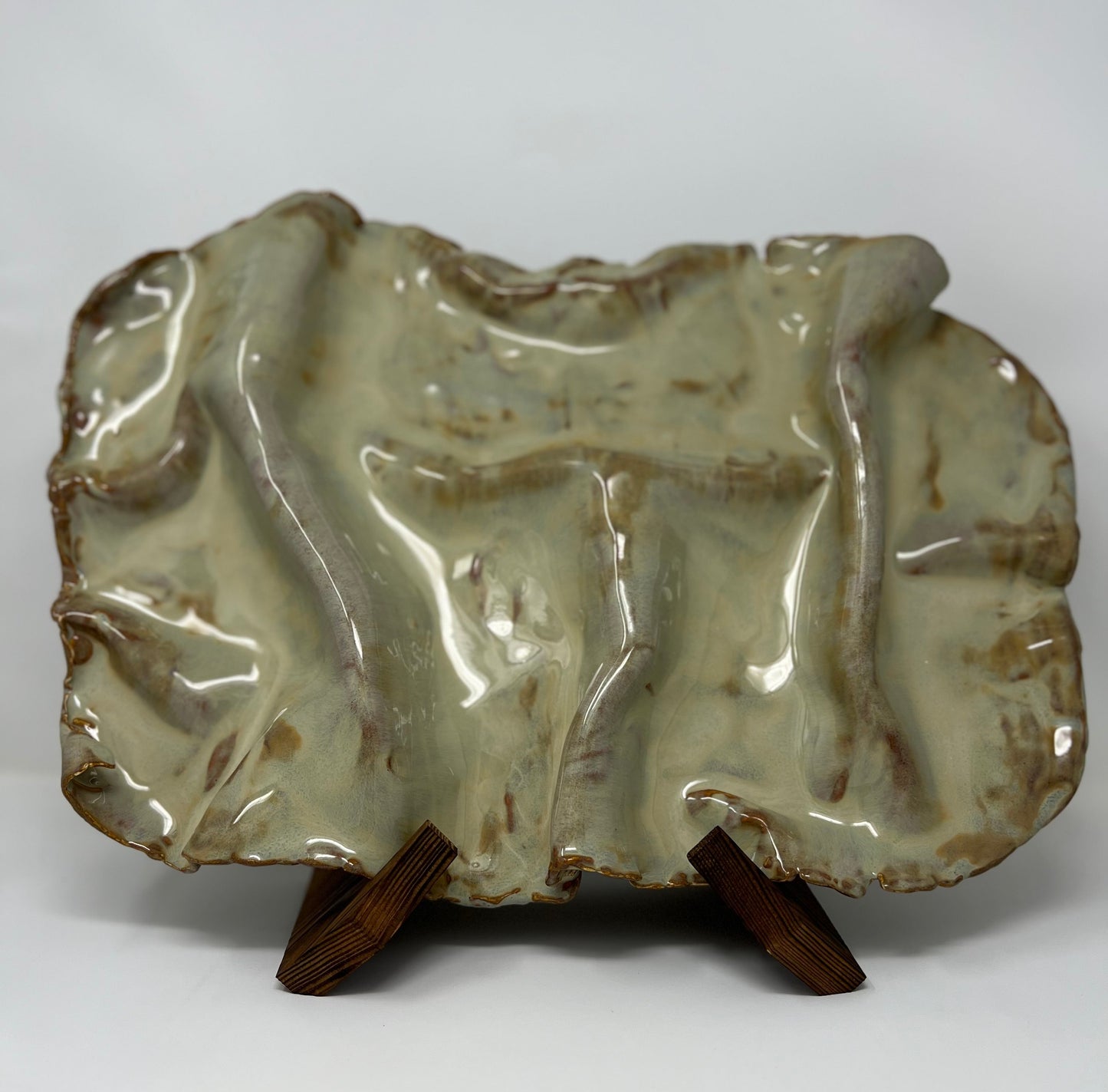 Decorative Ceramic Art Piece | Handcrafted Pottery | “The Essence of Fabric” Functional Display