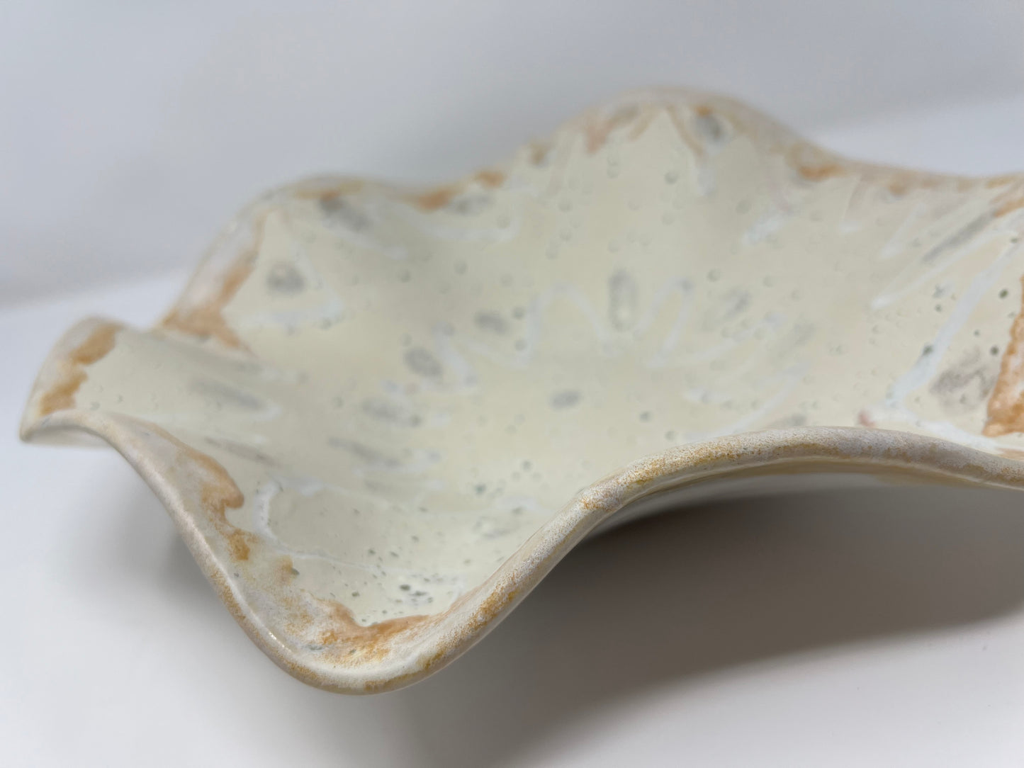 Large Wavy Bowl | Handmade Pottery & Ceramics | Winter Radiance