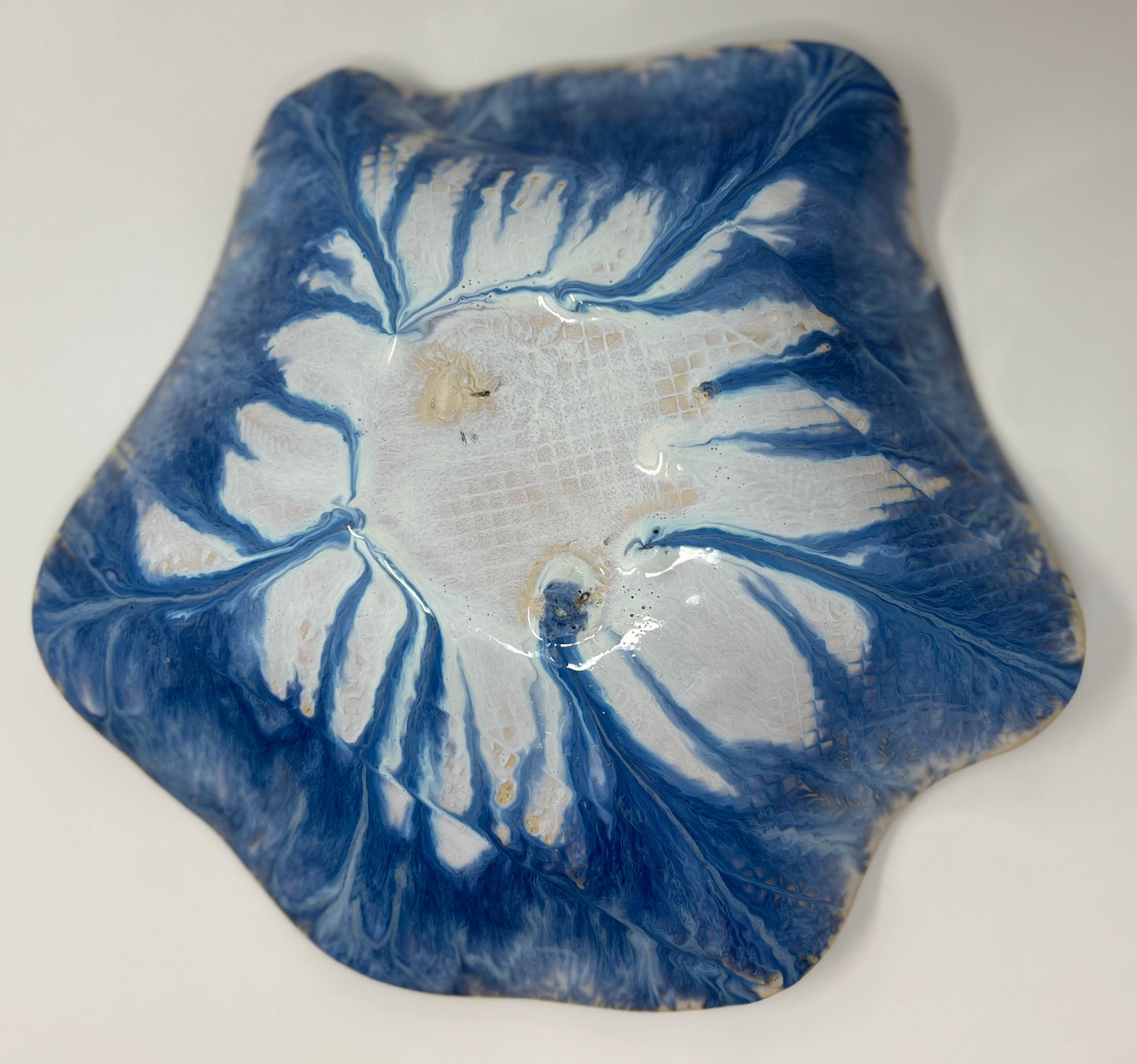 Large Wavy Bowl | Handmade Pottery & Ceramics | Glacial Surge (Artist Second)