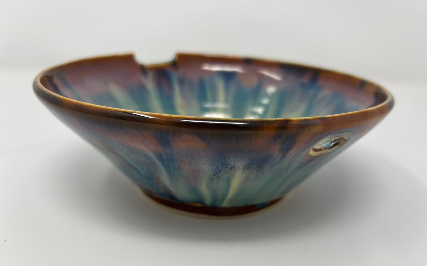 Ramen Bowl | Handmade Pottery & Ceramics | Aurora Ember Collection – Swirled Blue & Copper Glaze