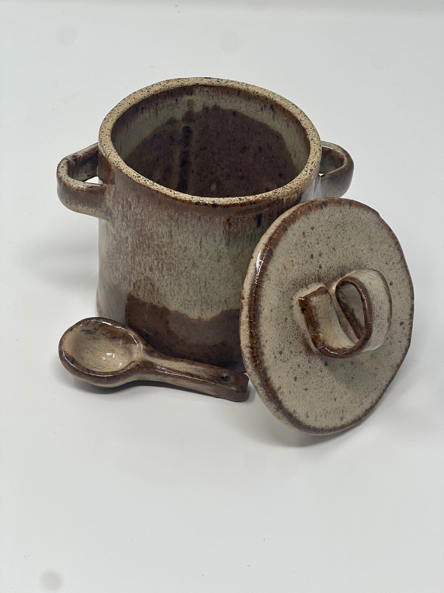 Lidded jar with spoon