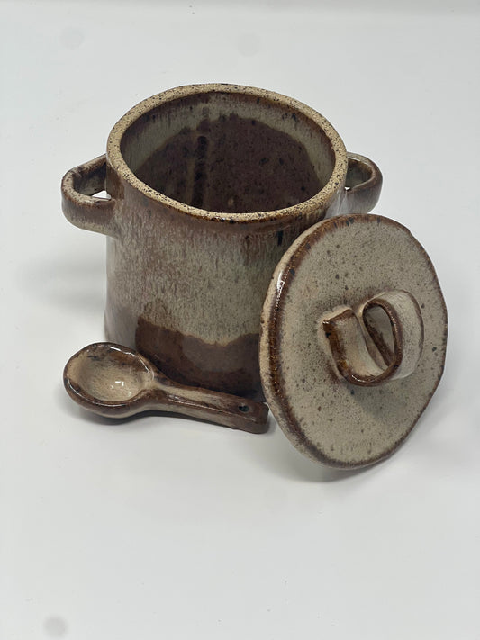 Lidded jar with spoon