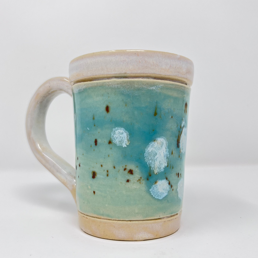 Handmade Ceramic Coffee Mug - Seabreeze Splash Glazing