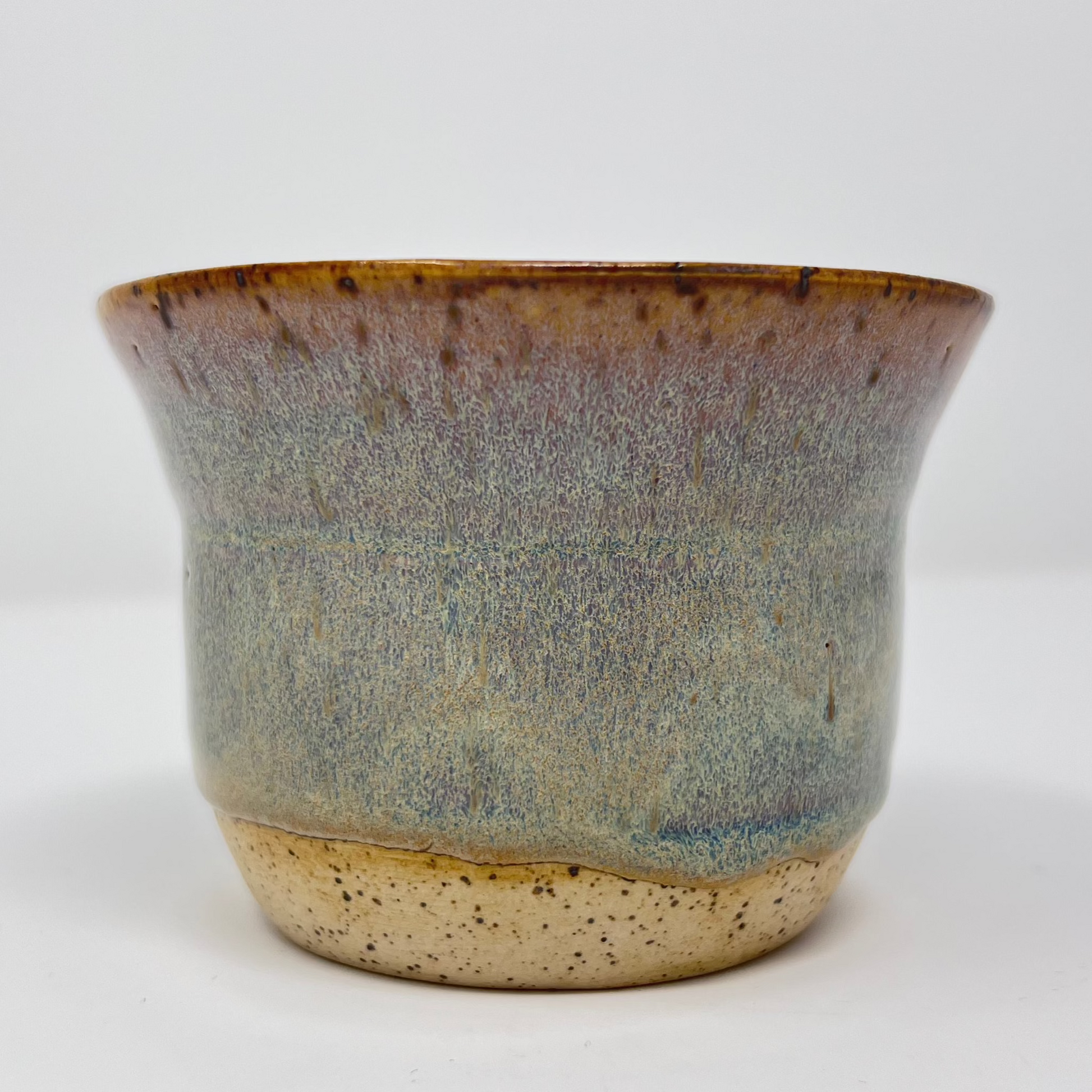 Handmade Ceramic Planter - Antique Glazing Over Speckled Clay