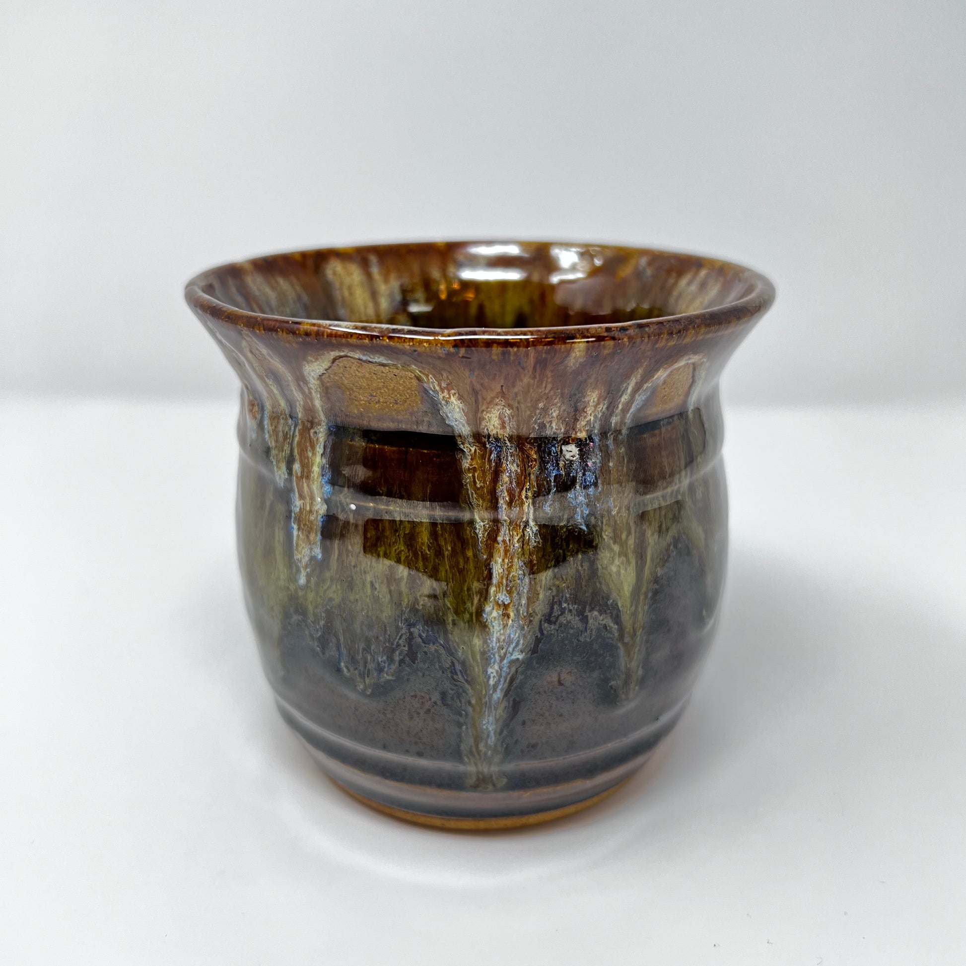 Handmade Ceramic Planter - Earthly Drip Glazing 