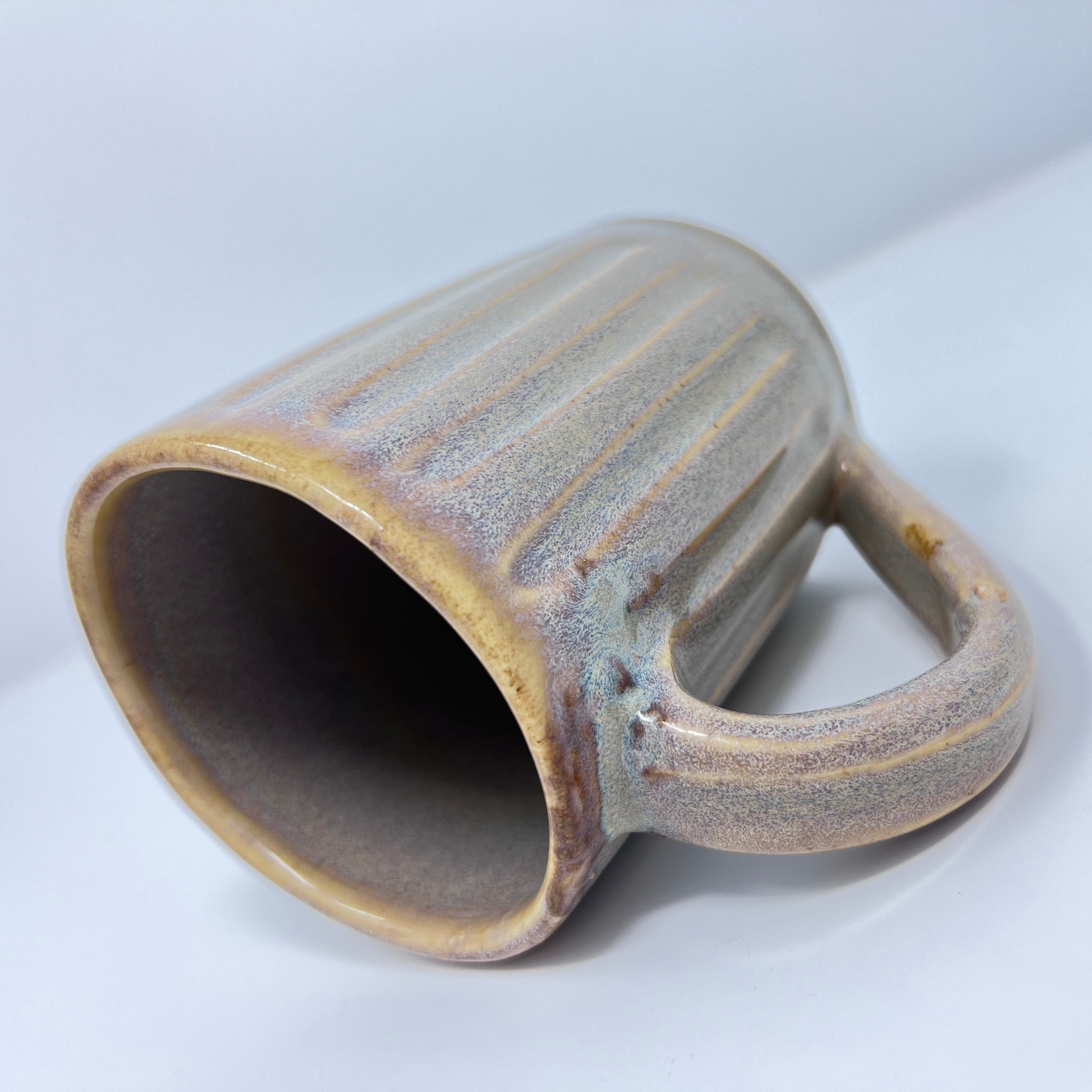 Handmade Ceramic Coffee Mug - Antique Glazing - Side view