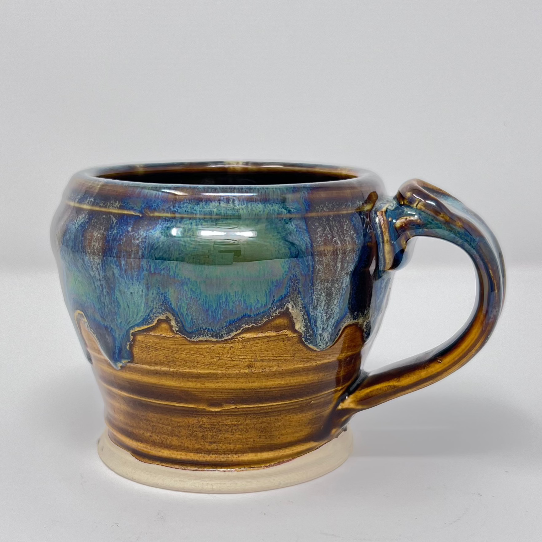 Handmade Ceramic Coffee Mug - Peacock Glazing