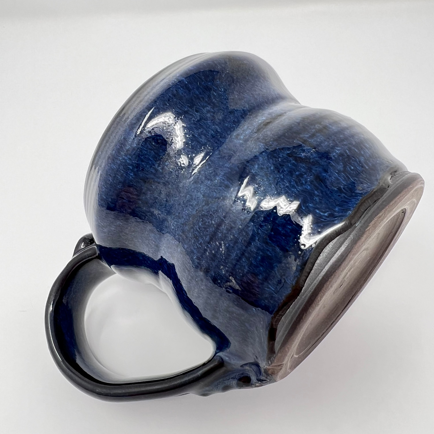 Handmade Ceramic Coffee Mug -Deep Sea Glazing - Side view