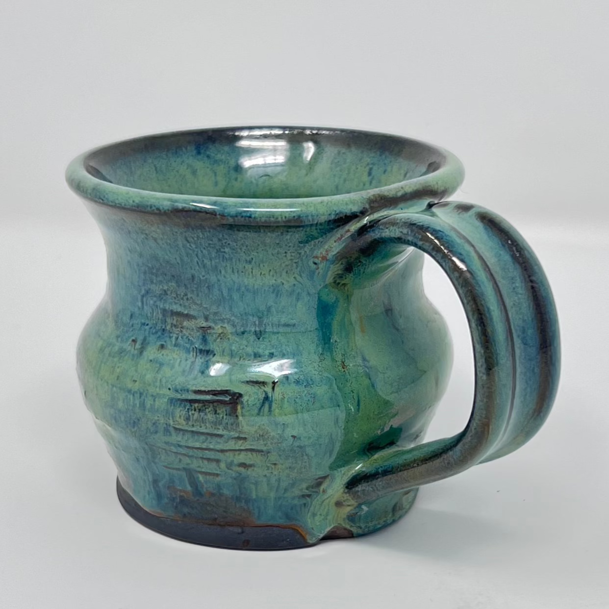 Handmade Ceramic Coffee Mug - Moss Green Glazing