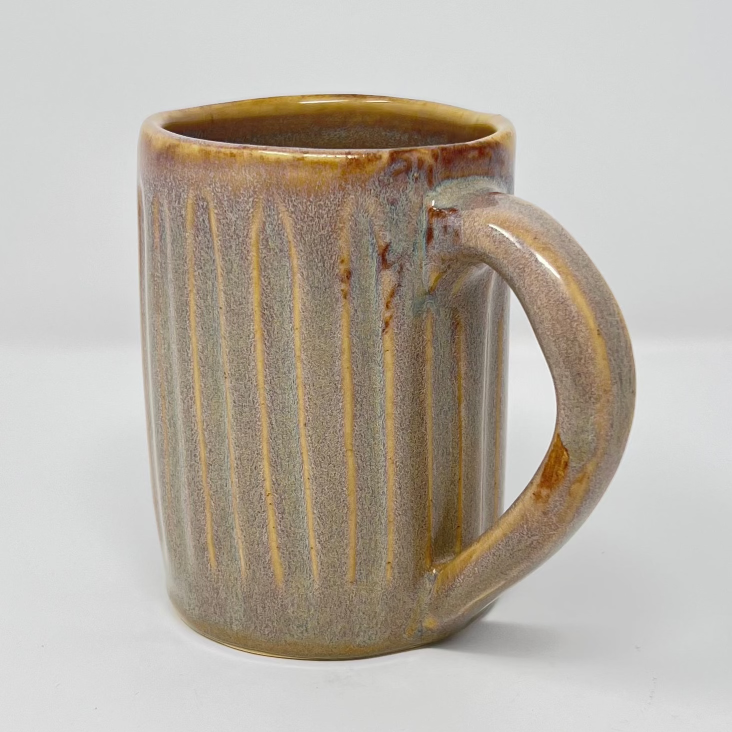 Large antique finish coffee mug – Sugarbush Pottery