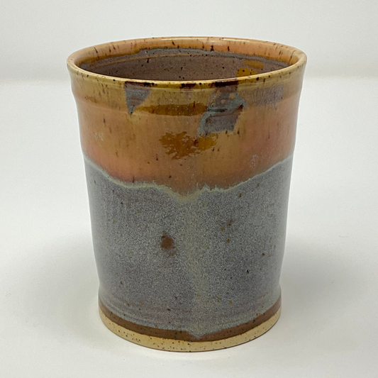 Handmade Ceramic Vase - Speckled Clay with Golden Antique Blue Glazing