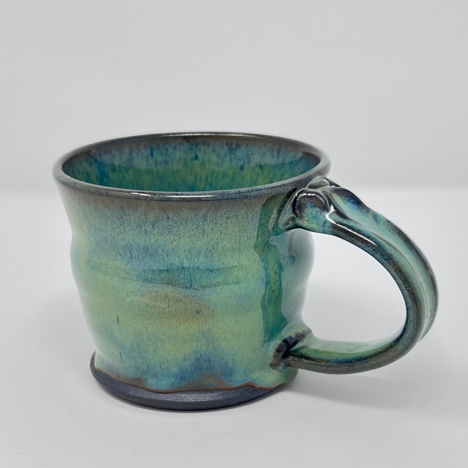 Handmade Ceramic Coffee Mug - Moss Green Glazing