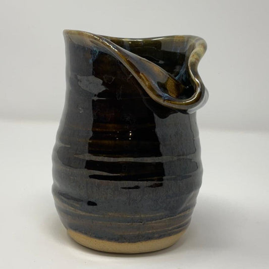 Handmade Artistic Ceramic Vase - Dark Rich Golden Glazing