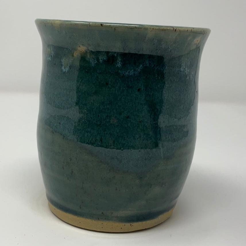 Handmade Ceramic Vase - Deep Green Glazing